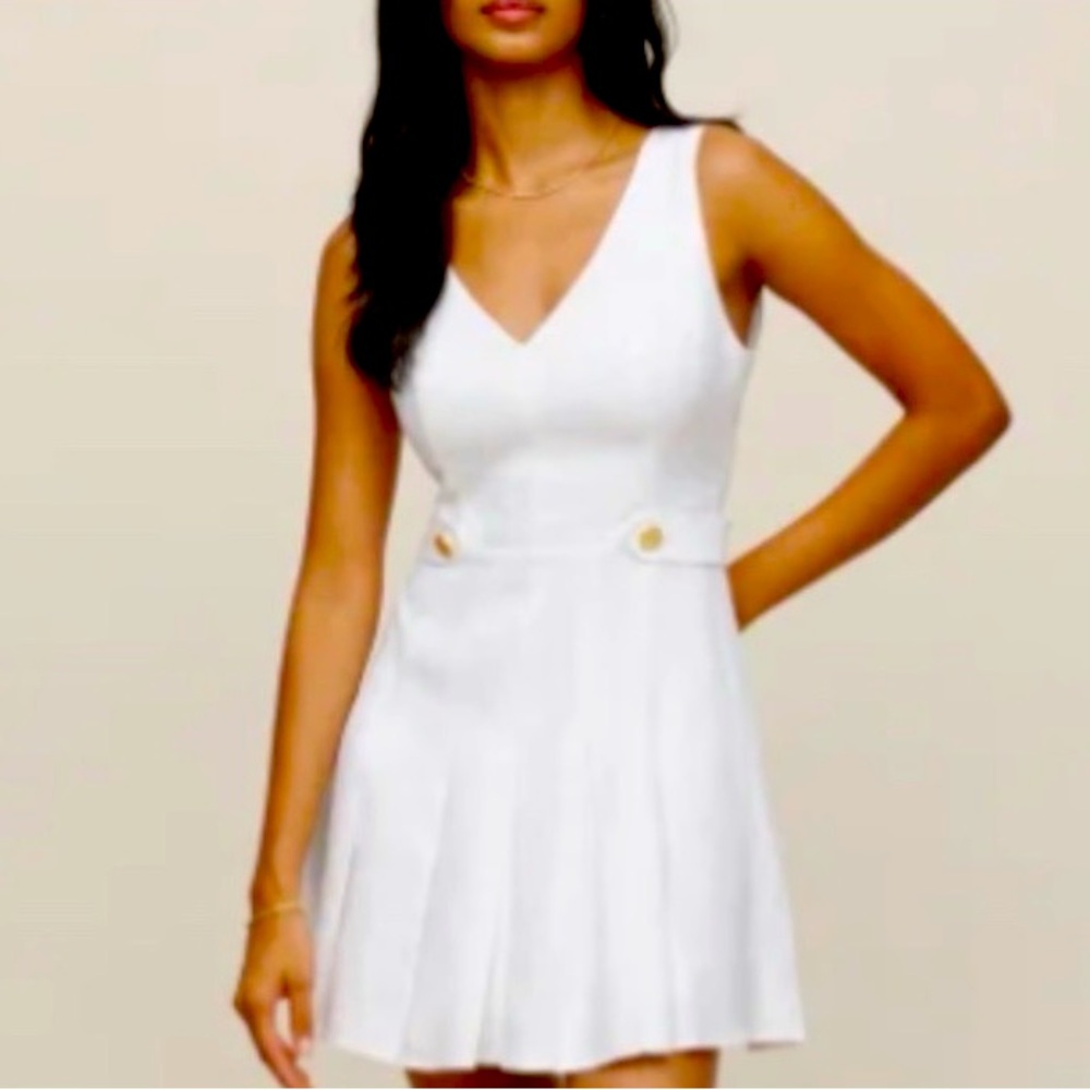 Reformation white tennis-style, linen dress, size 0